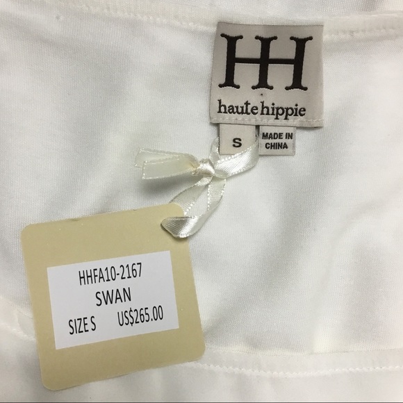 HAUTE HIPPIE Dramatic White Top NWT EXCELLENT - Picture 5 of 6